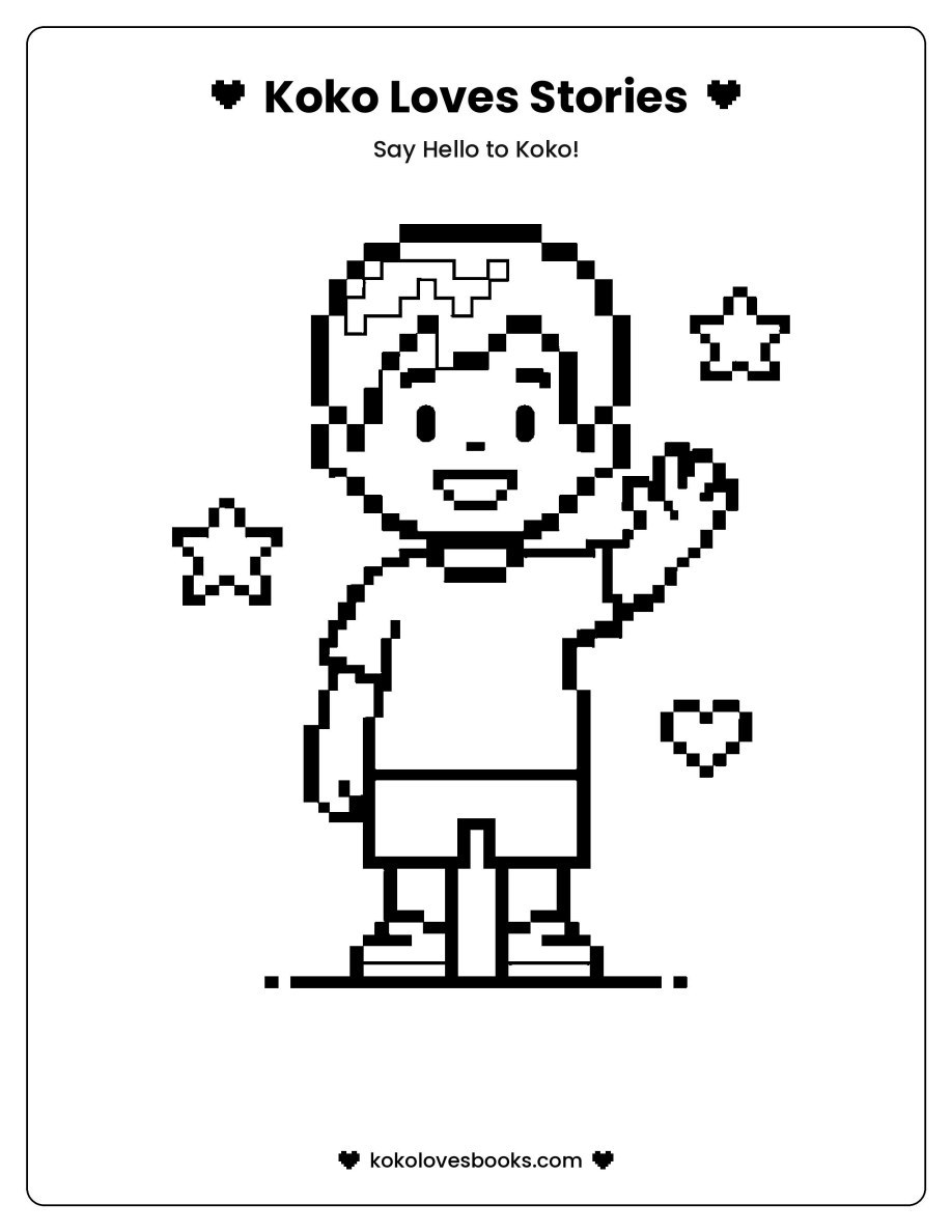Koko Loves coloring page: Say Hello to Koko!