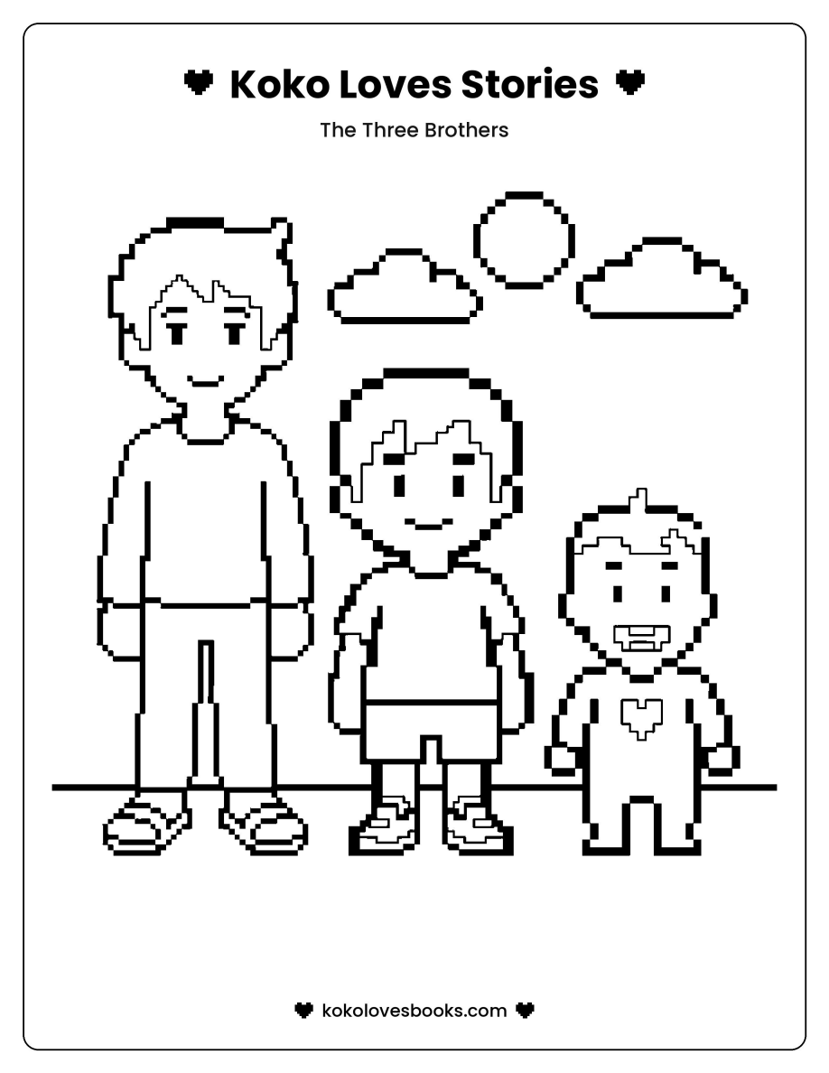 Koko Loves coloring page: The Three Brothers